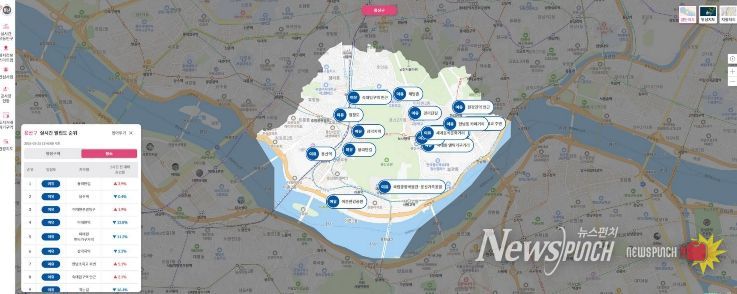 용산 실시간 스마트맵 화면