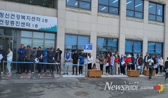 접수 대기중인 모습