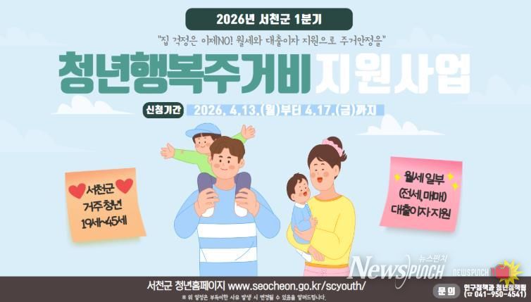 서천군, 1분기 청년 행복주거비 신청․접수