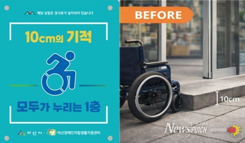 경사로 지원사업 현판 및 설치 전 사진(AI 생성 이미지)