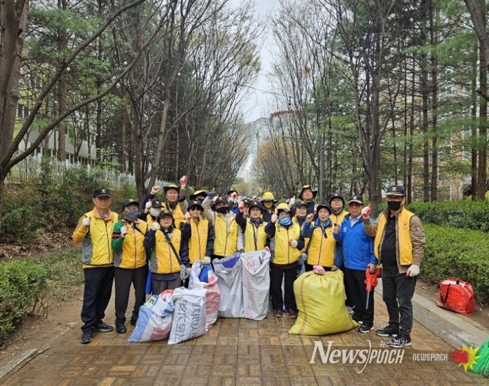 파주시 운정1동 실버경찰대 봉사단, 봄맞이 환경정화 봉사