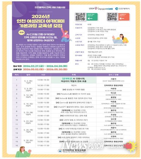 2026년 인천 여성리더 아카데미 교육과정