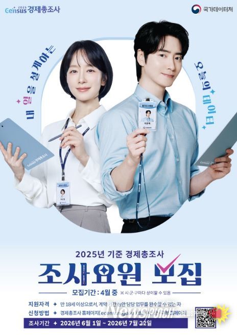 2025년 기준 경제총조사 조사요원 모집 홍보물